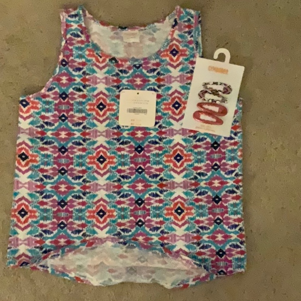 Gymboree Tank Top & 2 sets of Hair Clips